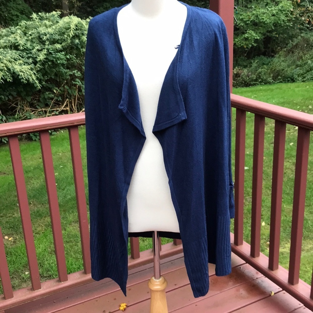 NWOT! Design History medium blue long open cardigan